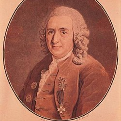 Carl von Linné - gravure d'après une peinture de Roslin. (Institut Tessin, Paris.)