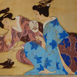 Deux geisha brûlant de l'encens - peinture anonyme