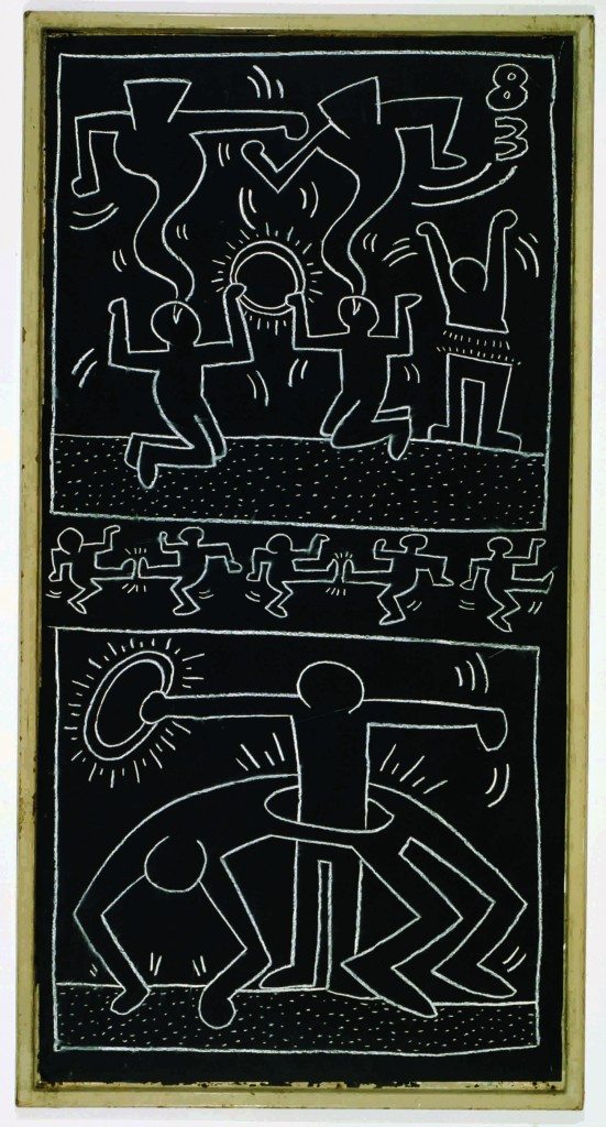 Keith Haring, "Untitled (Subway Drawing)", chalk on paper, 220 x 114 cm, 1983, © Keith Haring Foundation. Collection Udo and Anette Brandhorst.
