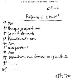 Réponse de Raymond Queneau à un questionnaire des éditions de la NRF.