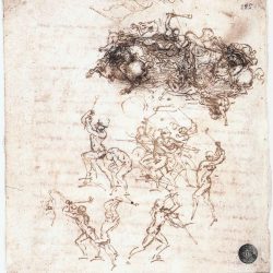 Léonard de Vinci (1452-1519) - Étude de combats à cheval et à pied, 1503-4, Dell'Accademia de Gallerie, Venise
