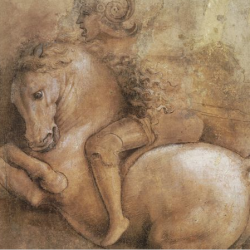Léonard de Vinci (1452-1519)? - dessin préparatoire pour "La bataille d'Anghiari" (©the Trustees of the British Museum/Art Resource)