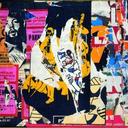 Jacques Mahé de la Villeglé (né en 1926) - Ex-26, rue du Pont-Neuf, 11 mars 1975 affiches lacérées marouflées sur toile (Courtesy Galerie GP & N Vallois, Paris)