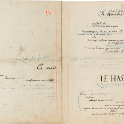Epreuve manuscrite de la main de Stéphane Mallarmé (1842-1898): c'est une maquette autographe d'un poème typographique.