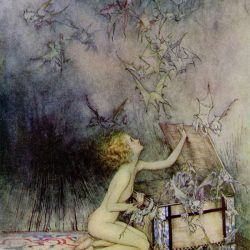Arthur Rackham (1867-1939) - illustration du mythe de la boîte de Pandore